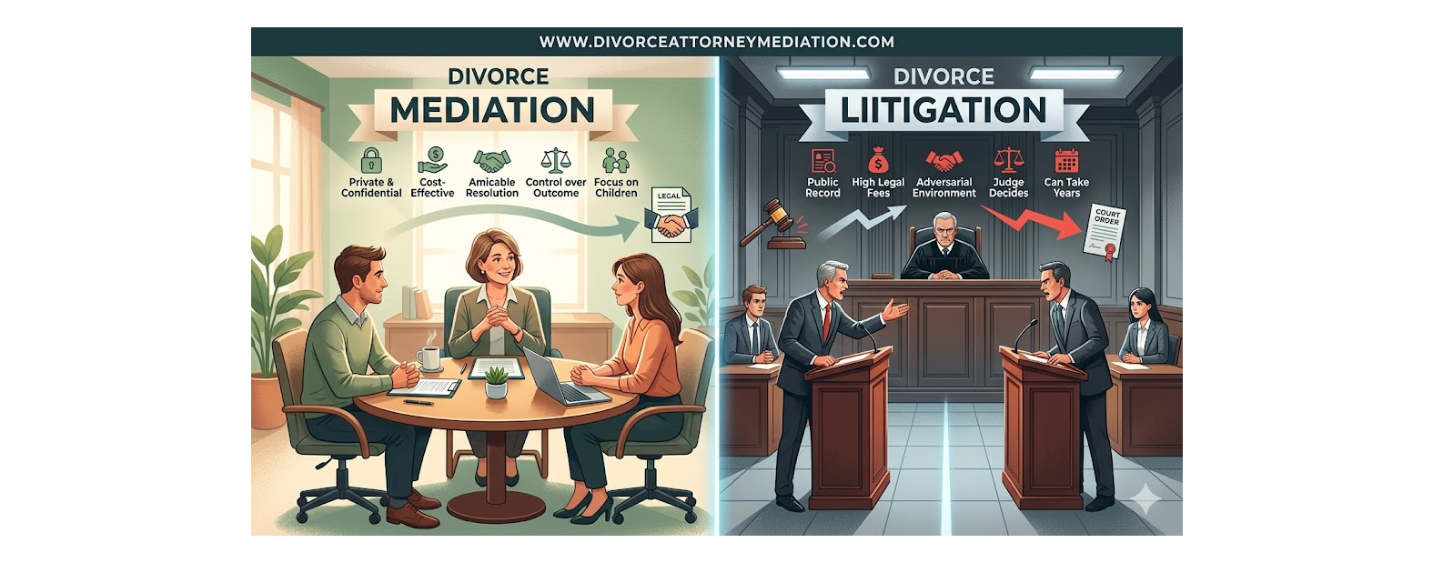 Divorce Mediation vs. Contested Divorce